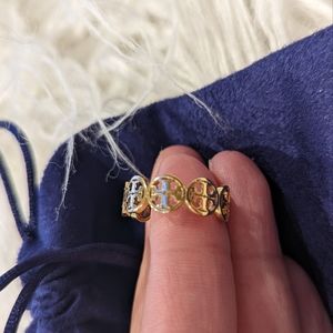 Tory Burch logo T ring gold